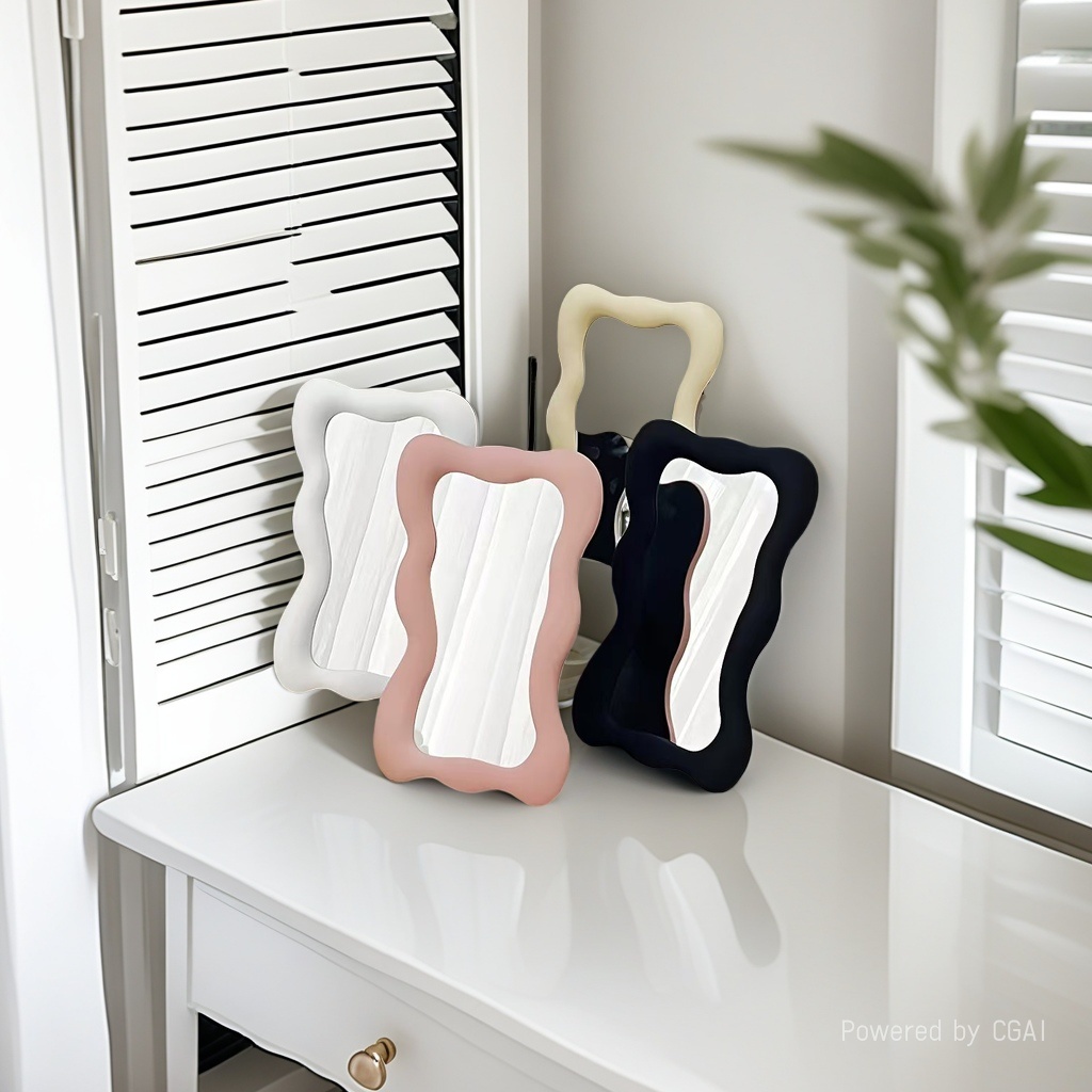 日用百货化妆镜面包镜首饰盒化妆镜简约时尚家居收纳镜