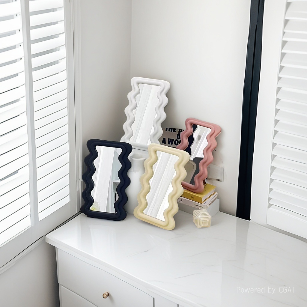 镜子日用百货化妆镜面包镜首饰盒化妆镜简约时尚家居收纳镜