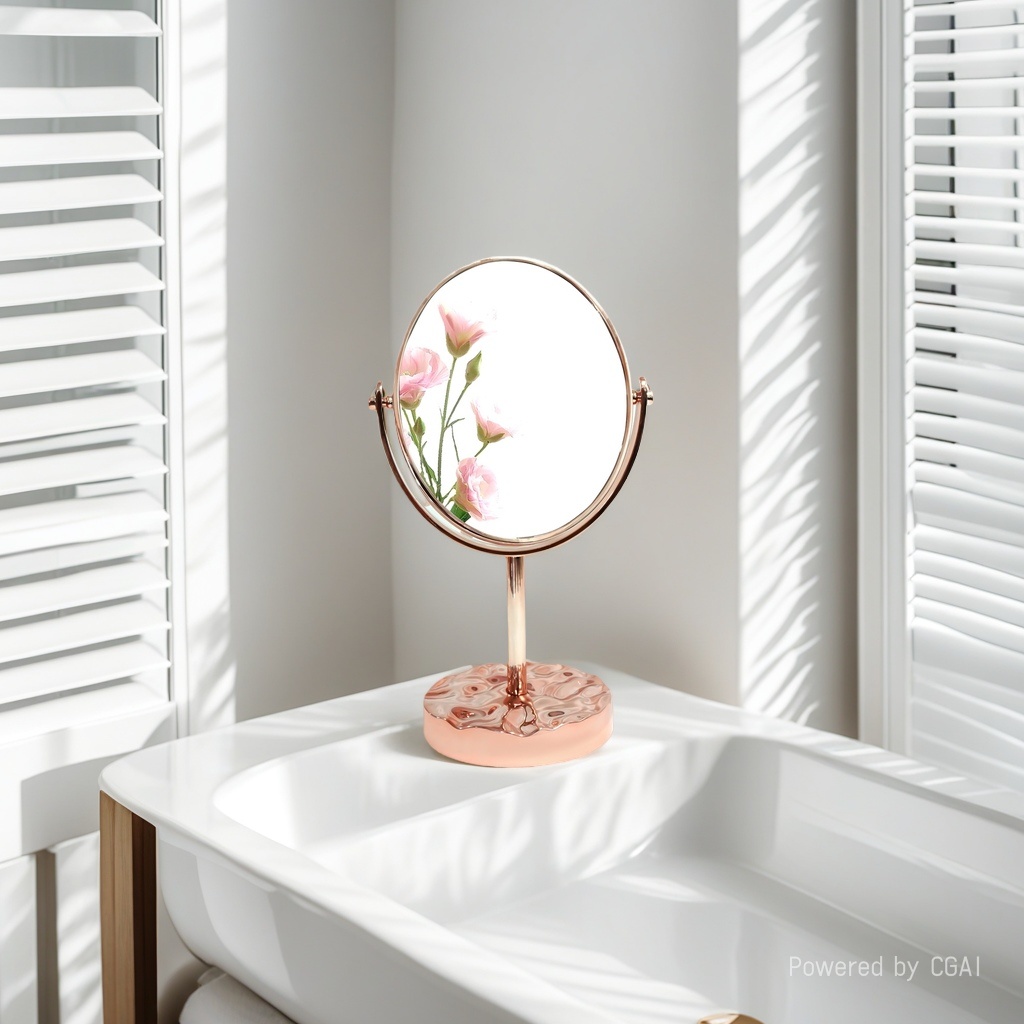 面包镜首饰盒化妆镜180度旋转防雾高清镜子家用美容镜