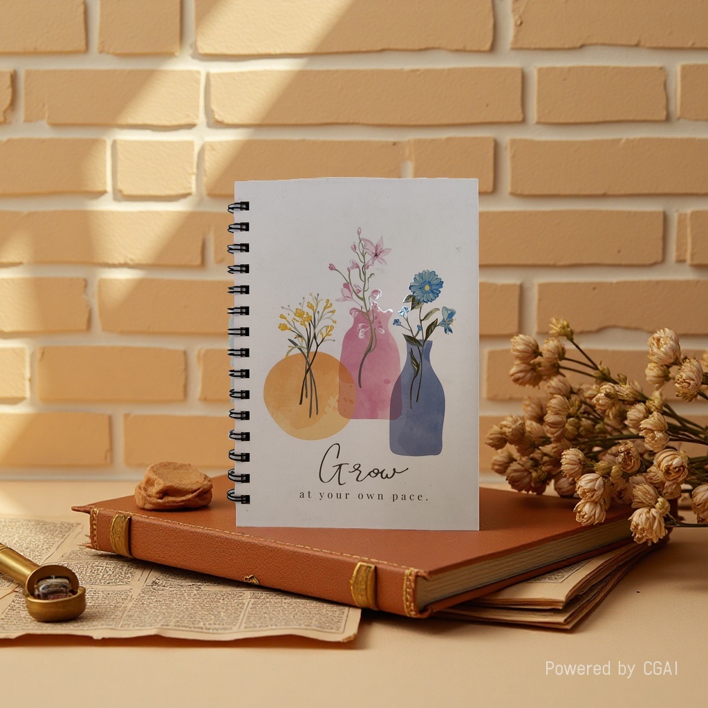 Donghu Paper Products A5 Watercolor Floral Coil Notebook with high appearance level, a healing and artistic hand-held notebook Specification image