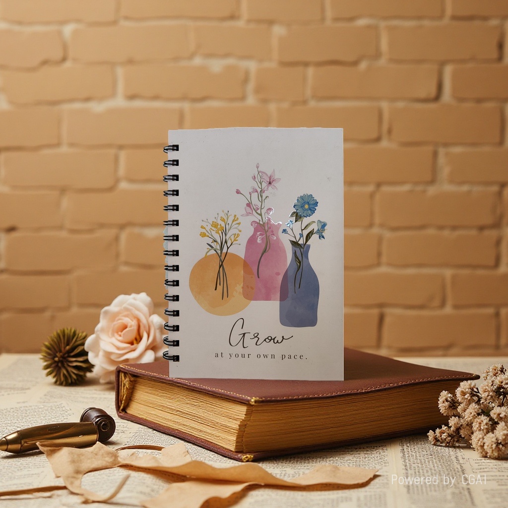 Donghu Paper Products A5 Watercolor Floral Coil Notebook with high appearance level, a healing and artistic hand-held notebook