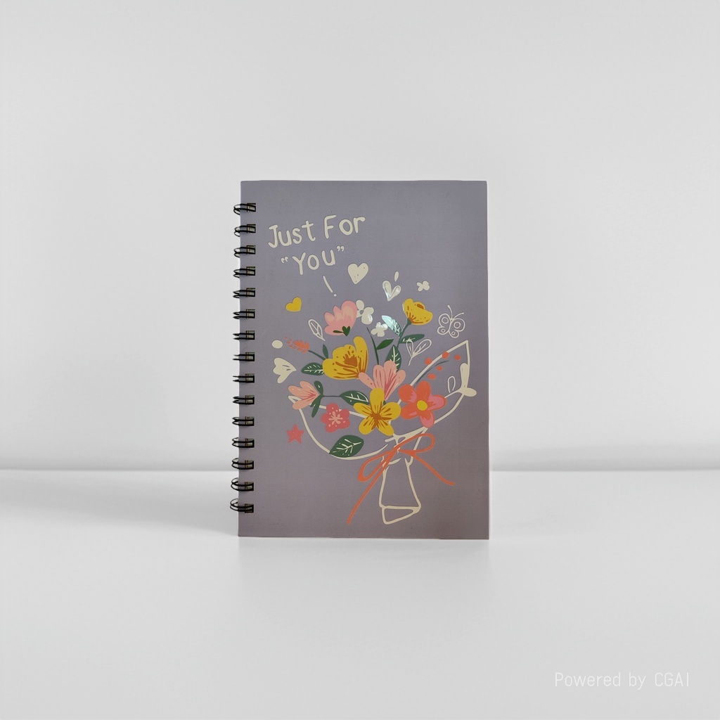 Donghu Paper Products A5 High Appearance Level purple bouquet Coil This article art style Just For You Notebook Student portable notebook details Picture
