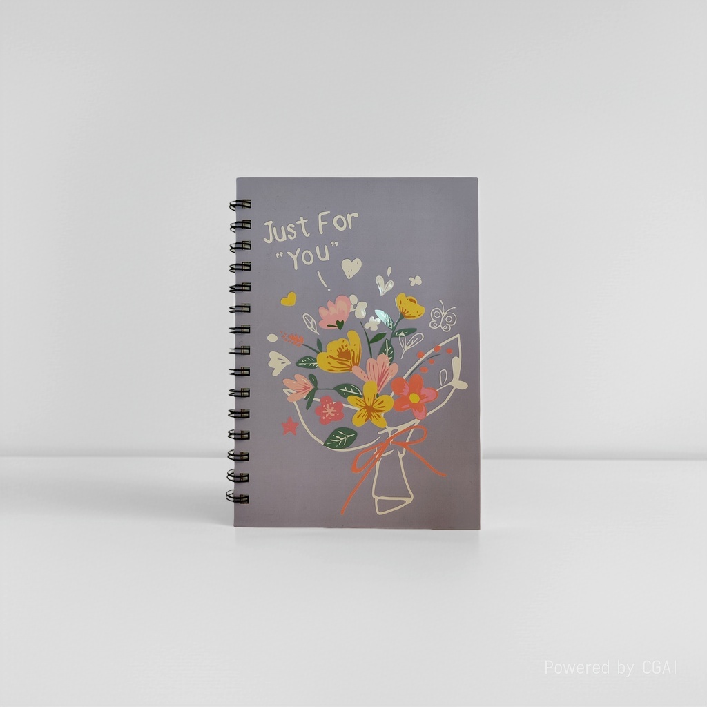 Donghu Paper Products A5 High Appearance Level purple bouquet Coil This article art style Just For You Notebook Student portable notebook Specification image