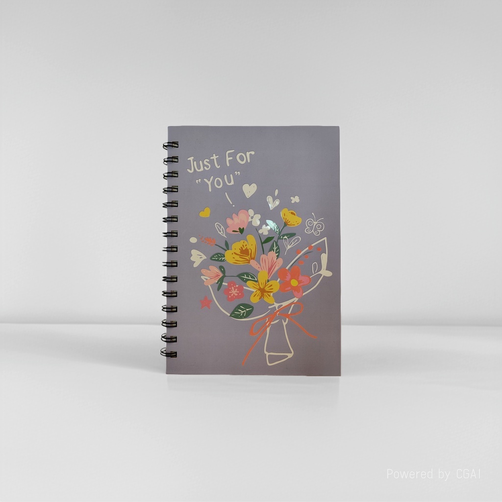Donghu Paper Products A5 High Appearance Level purple bouquet Coil This article art style Just For You Notebook Student portable notebook