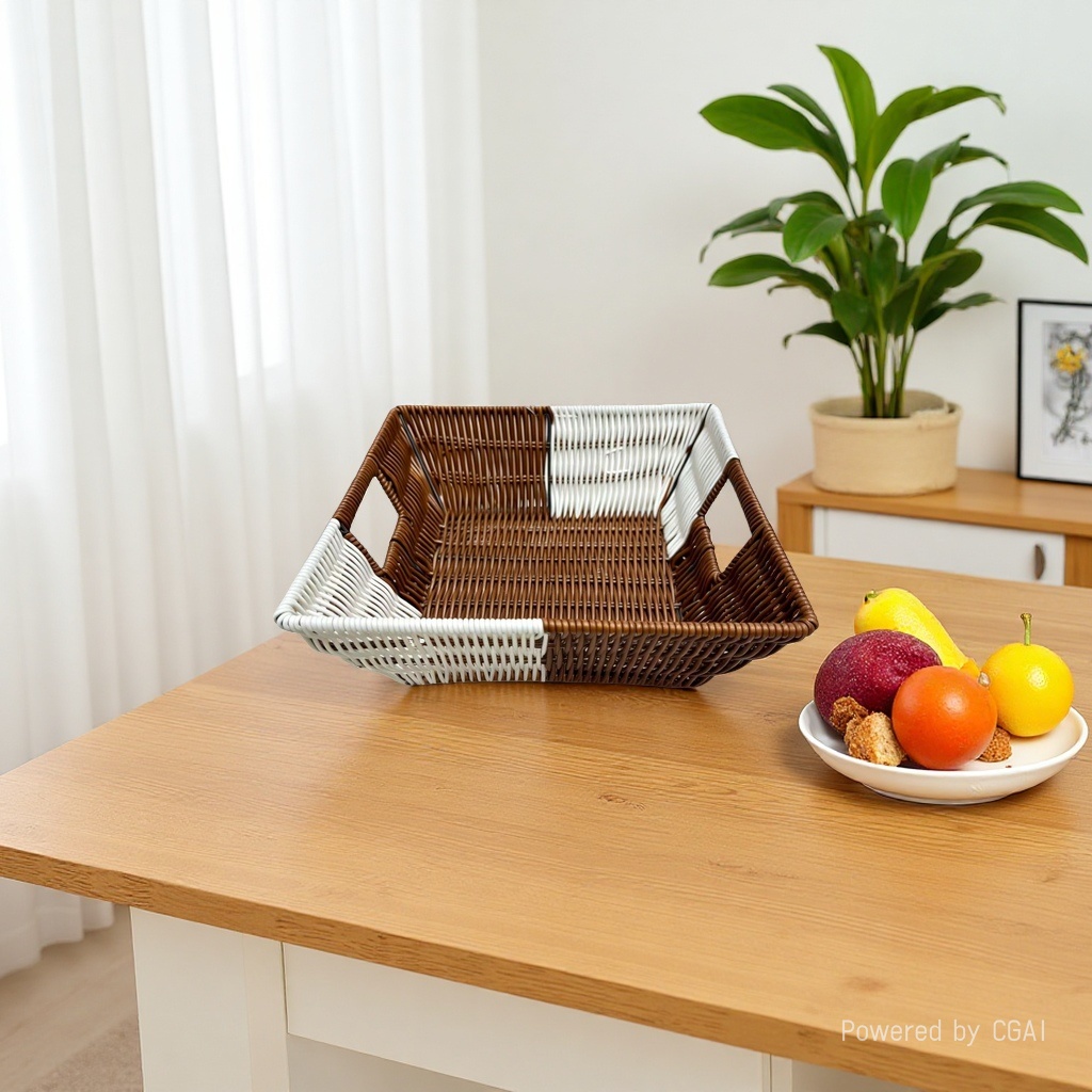 Bread basket, fruit basket, plastic woven basket, storage basket, remote control, sundries storage basket, supermarket packaging, gift packaging basket, eco-friendly material Application Scenario