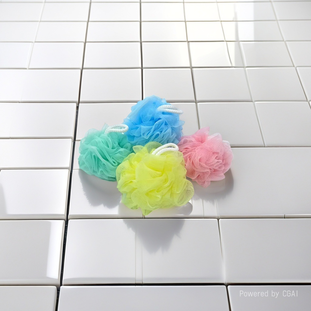 Colorful bath balls, bath sponges, bath towels, wooden handles, bath wonders, skin-softening, exfoliating, refreshing and clean new upgrade Specification image