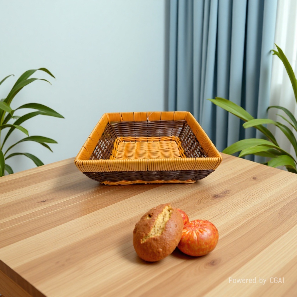 Bread basket, fruit basket, plastic woven basket, storage basket, remote control, sundries storage basket, household daily sundries storage basket, supermarket packaging basket Application Scenario