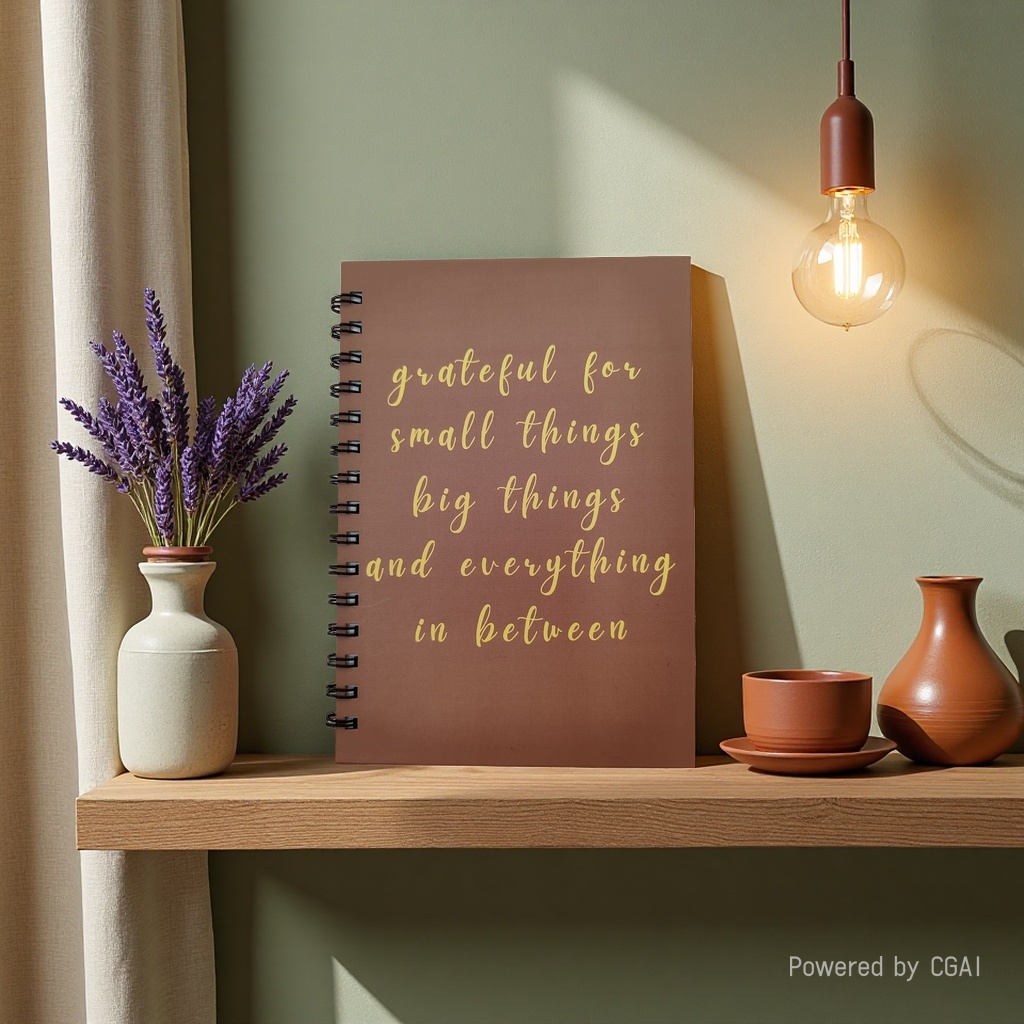 Donghu Paper Products A5 Retro Caramel-colored Gratitude Quote Coil Notebook, Artistic Ins-style notebook, student portable notebook Specification image