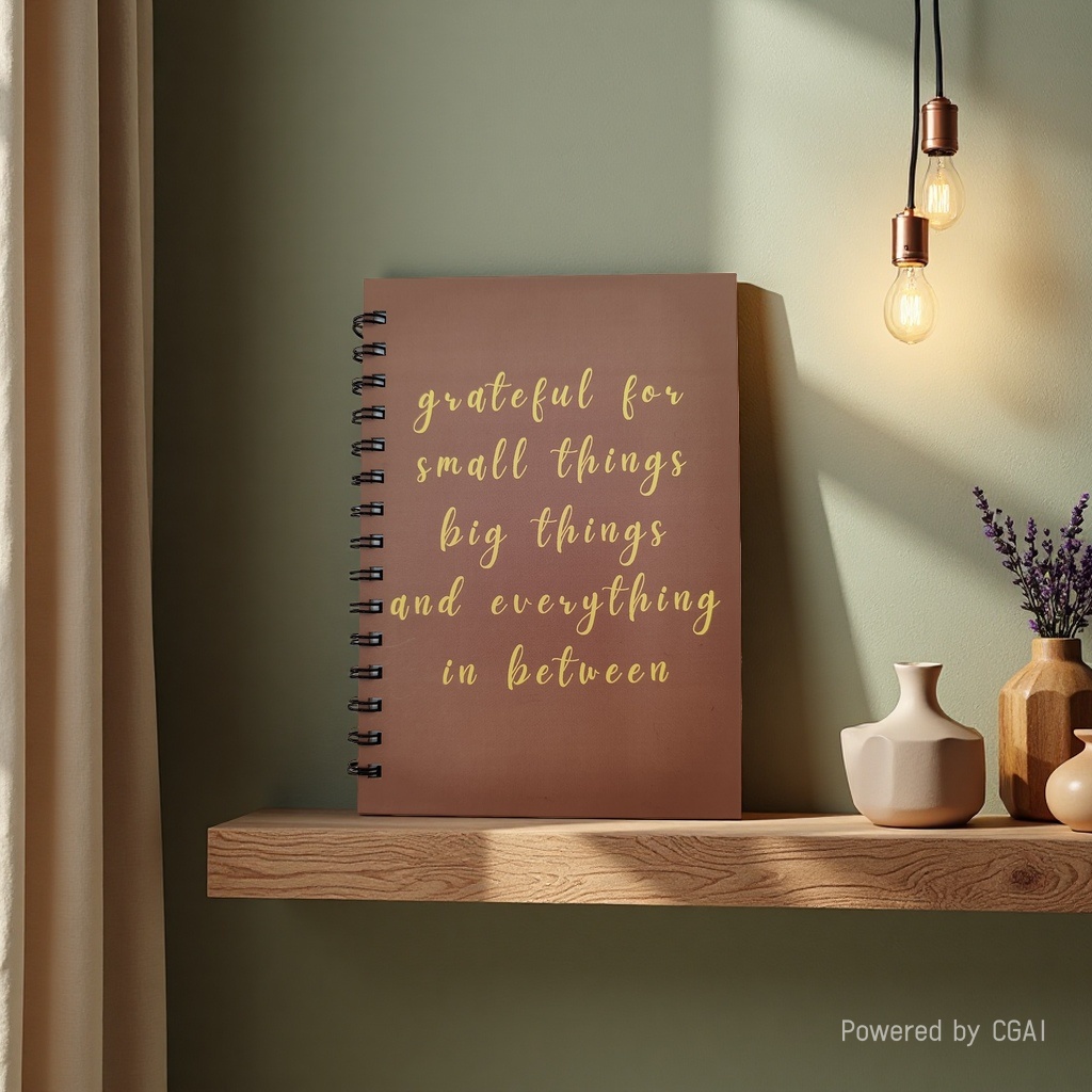 Donghu Paper Products A5 Retro Caramel-colored Gratitude Quote Coil Notebook, Artistic Ins-style notebook, student portable notebook Application Scenario