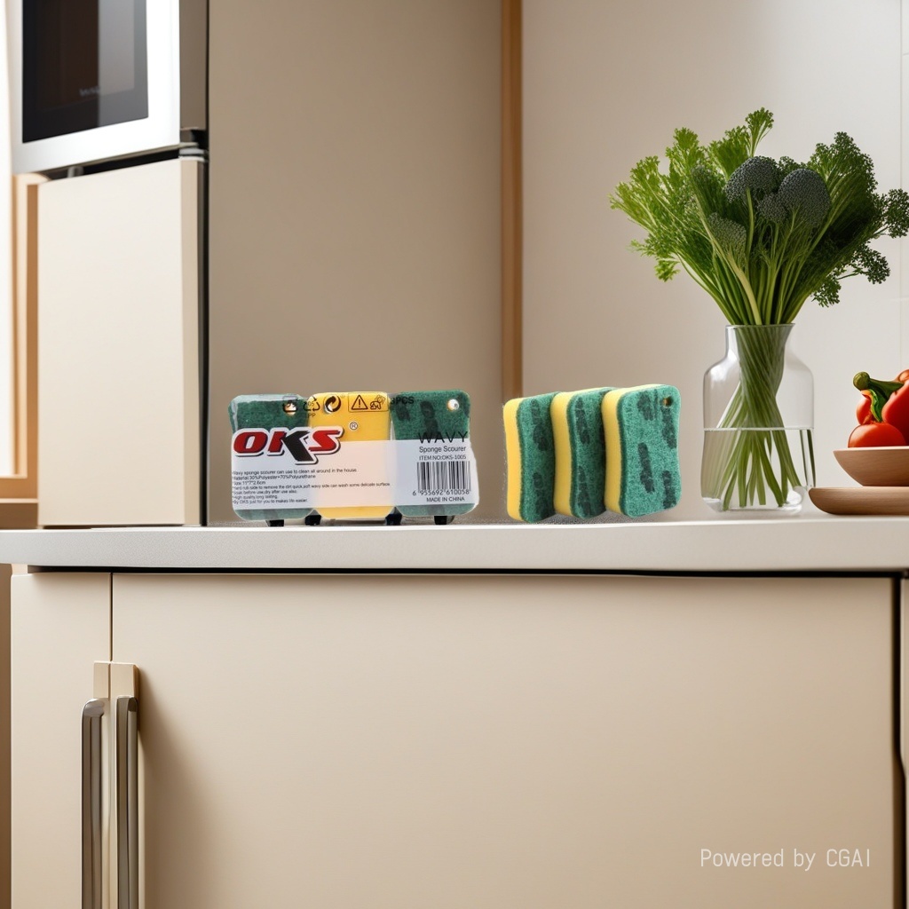 百洁布海绵擦洗碗棉素棉一包3个去油污强力清洁