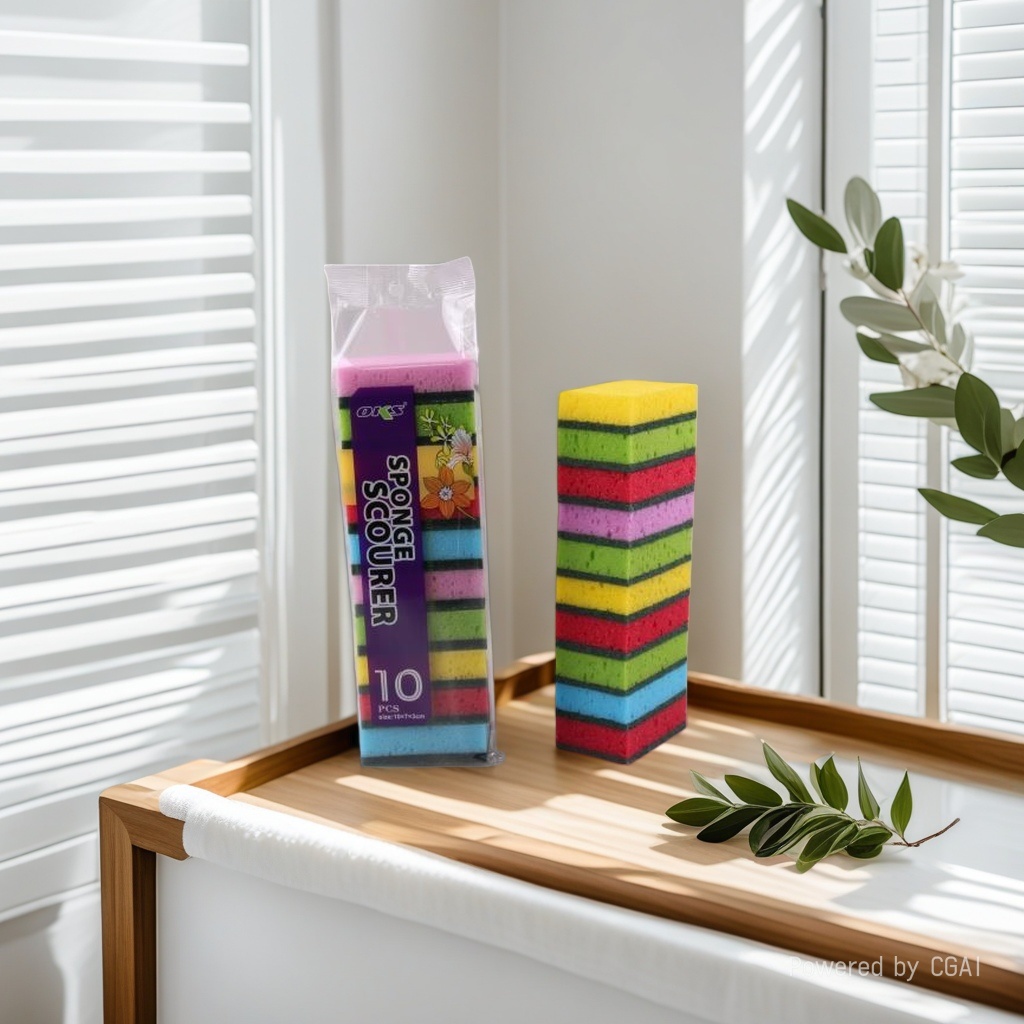 日用百货厨房用品洗碗布洗碗海绵百洁布海绵擦洗碗棉素棉海绵擦一包10个