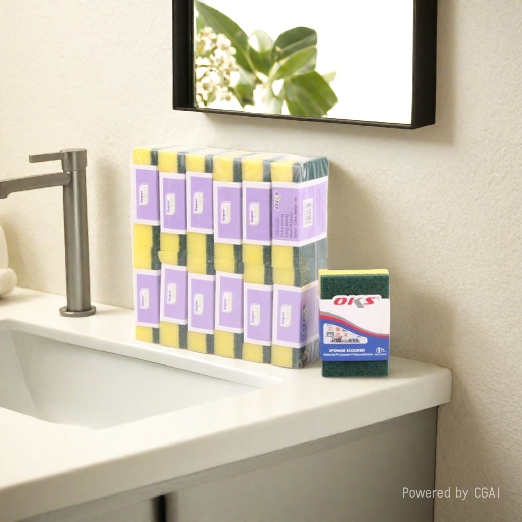 百洁布海绵擦洗碗棉素棉海绵擦一包12个清新去油去污