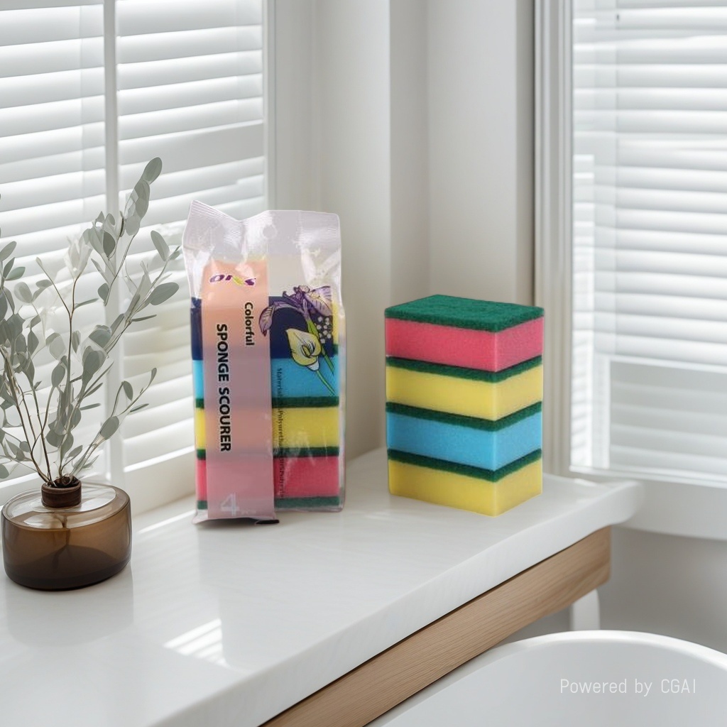 اسفنج ملونة تغسل الصحون مع اسفنج المسطين المبلون Specification image