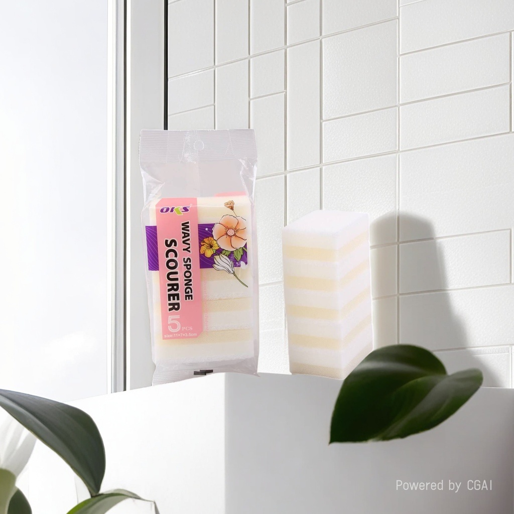 日用百货厨房用品清洁海绵擦洗碗布百洁布海绵擦洗碗棉素棉海绵擦一包5个