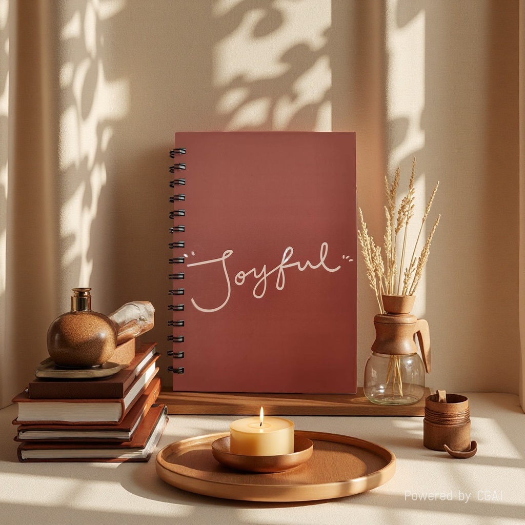 东湖纸品 A5 暖调红棕Joyful线圈本 简约手写体记事本 文艺青年记事本