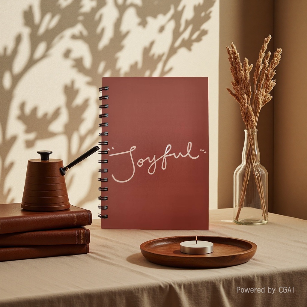 Donghu Paper Products A5 Warm Reddish-brown Joyful coil simple handwritten Notebook, artistic youth notebook Specification image