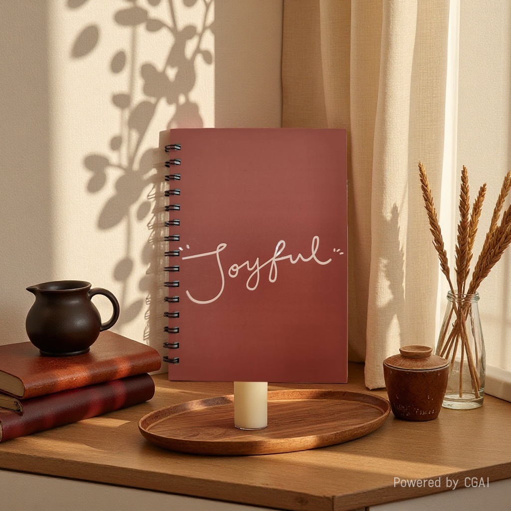 Donghu Paper Products A5 Warm Reddish-brown Joyful coil simple handwritten Notebook, artistic youth notebook details Picture