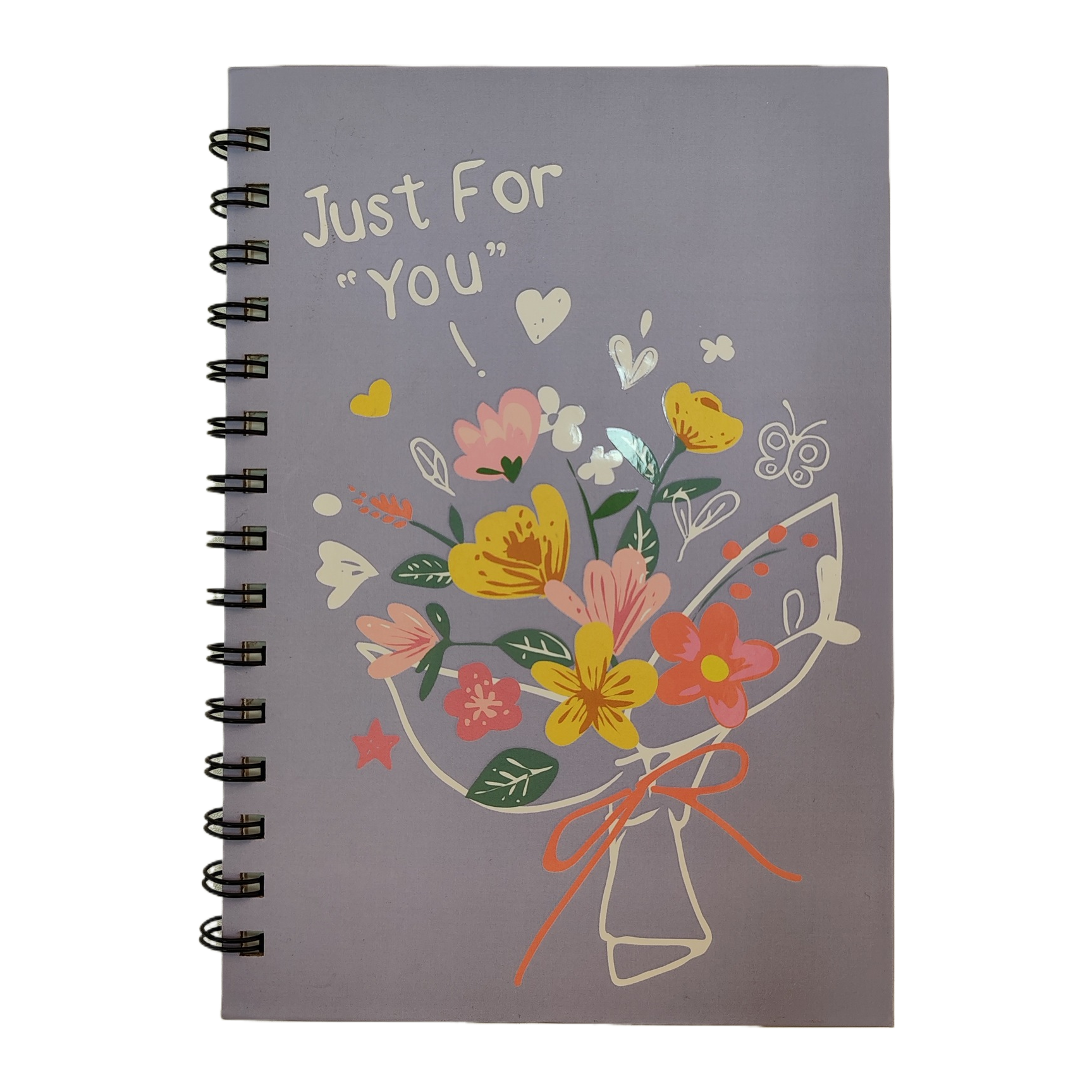 Donghu Paper Products A5 High Appearance Level purple bouquet Coil This article art style Just For You Notebook Student portable notebook Item Picture