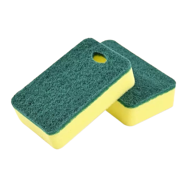 A pack of 10 pieces of scouring pad, sponge, dishwashing cotton and plain cotton sponge for removing grease and stains Item Picture