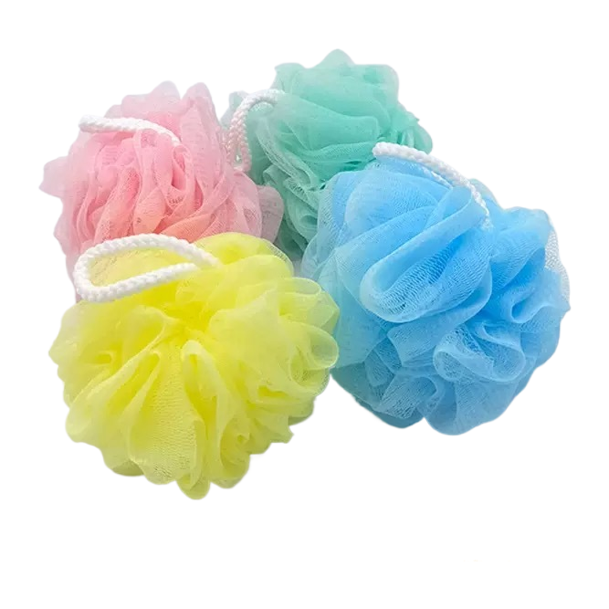 Colorful bath balls, bath sponges, bath towels, wooden handles, bath wonders, skin-softening, exfoliating, refreshing and clean new upgrade Item Picture