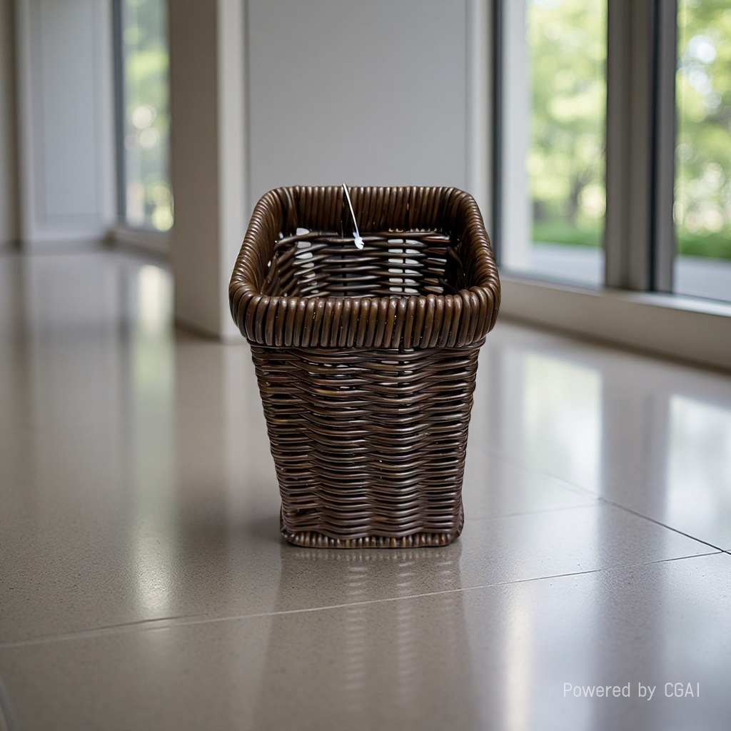 Rubber rattan woven square pen holder woven storage pen holder home storage miscellaneous basket kitchen knife and fork storage basket Specification image