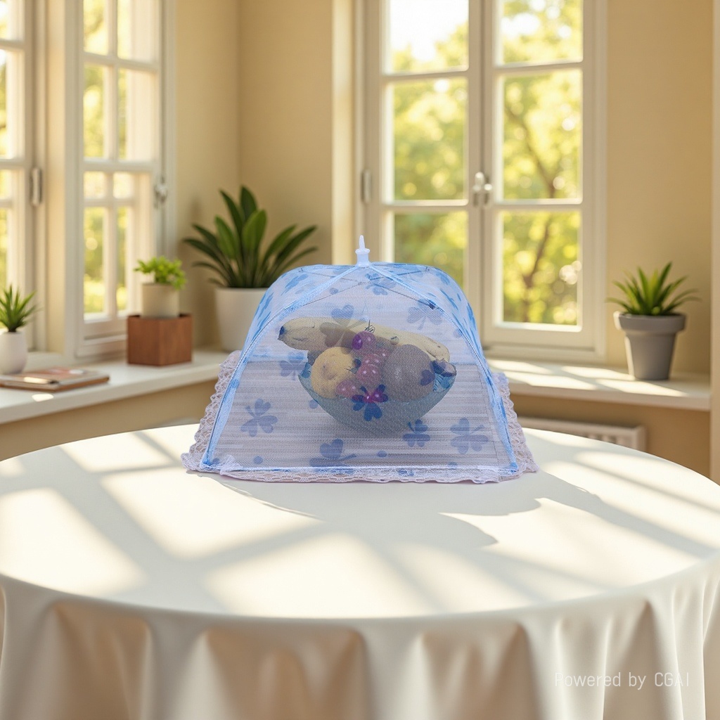 饭菜罩蕾丝折叠餐桌罩防苍蝇食物罩厨房小工具印花布菜罩日用百货外贸批发出口