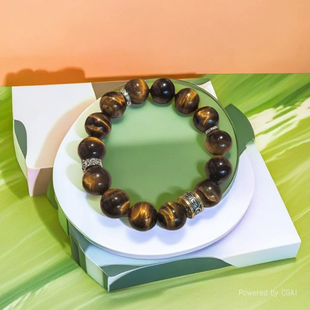 【 Ya Jin Pei Jewelry 】 Men's 14mm tiger's Eye design Specification image