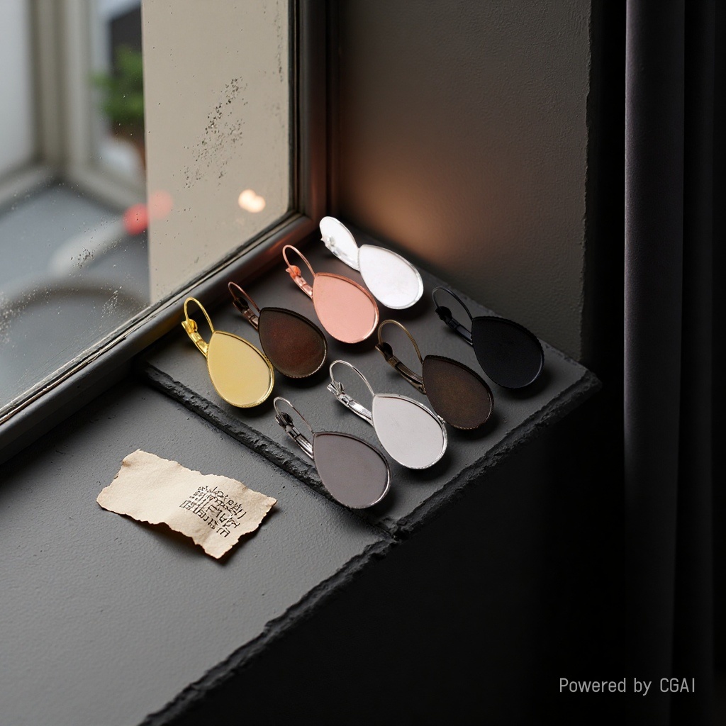 米珠耳环饰品耳夹简约时尚女款小清新设计感耳饰产品图