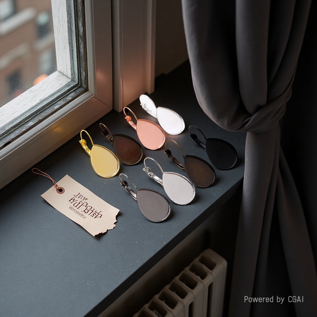 米珠耳环饰品耳夹简约时尚女款小清新设计感耳饰细节图