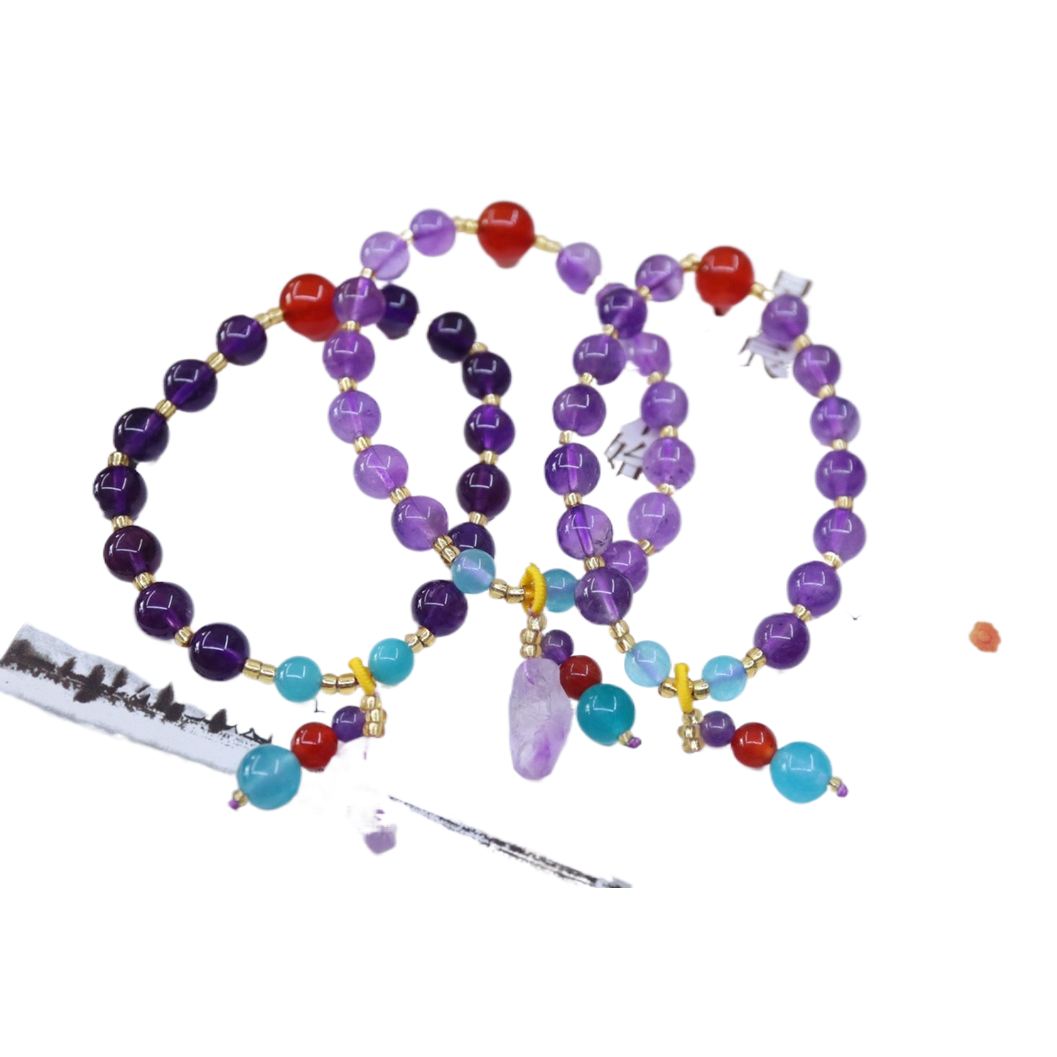 【 Yajinpei Jewelry 】 Natural amethyst raw mineral bracelet Item Picture
