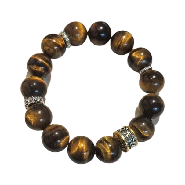 【 Ya Jin Pei Jewelry 】 Men's 14mm tiger's Eye design Item Picture
