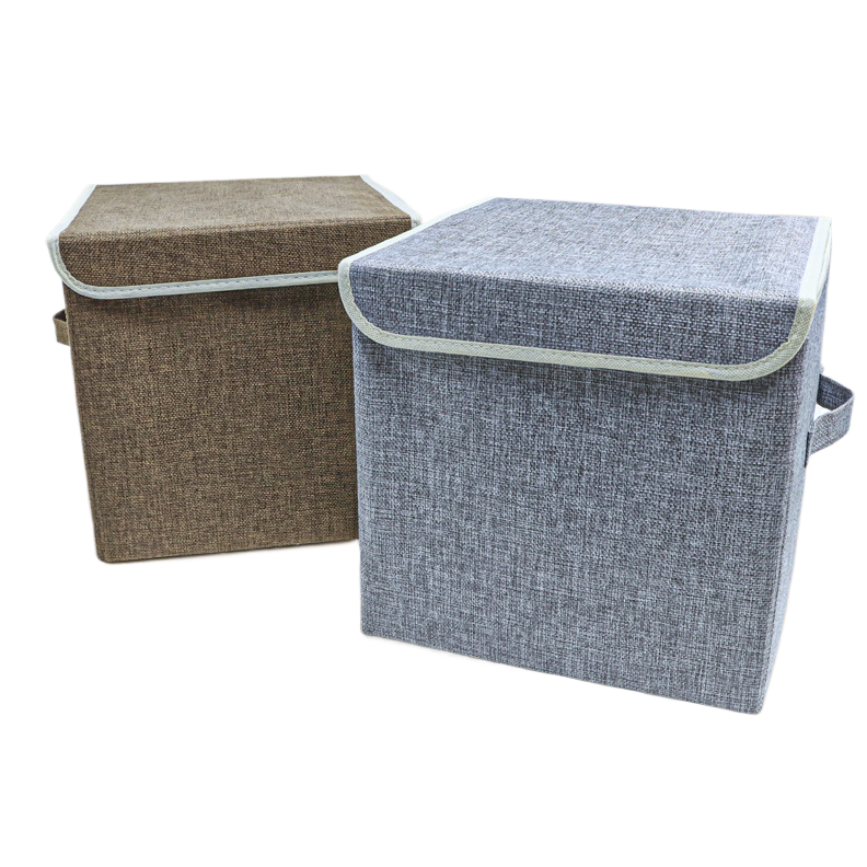 收纳箱/百纳箱棉麻/带轮整理箱/收纳/露营收纳箱白底实物图