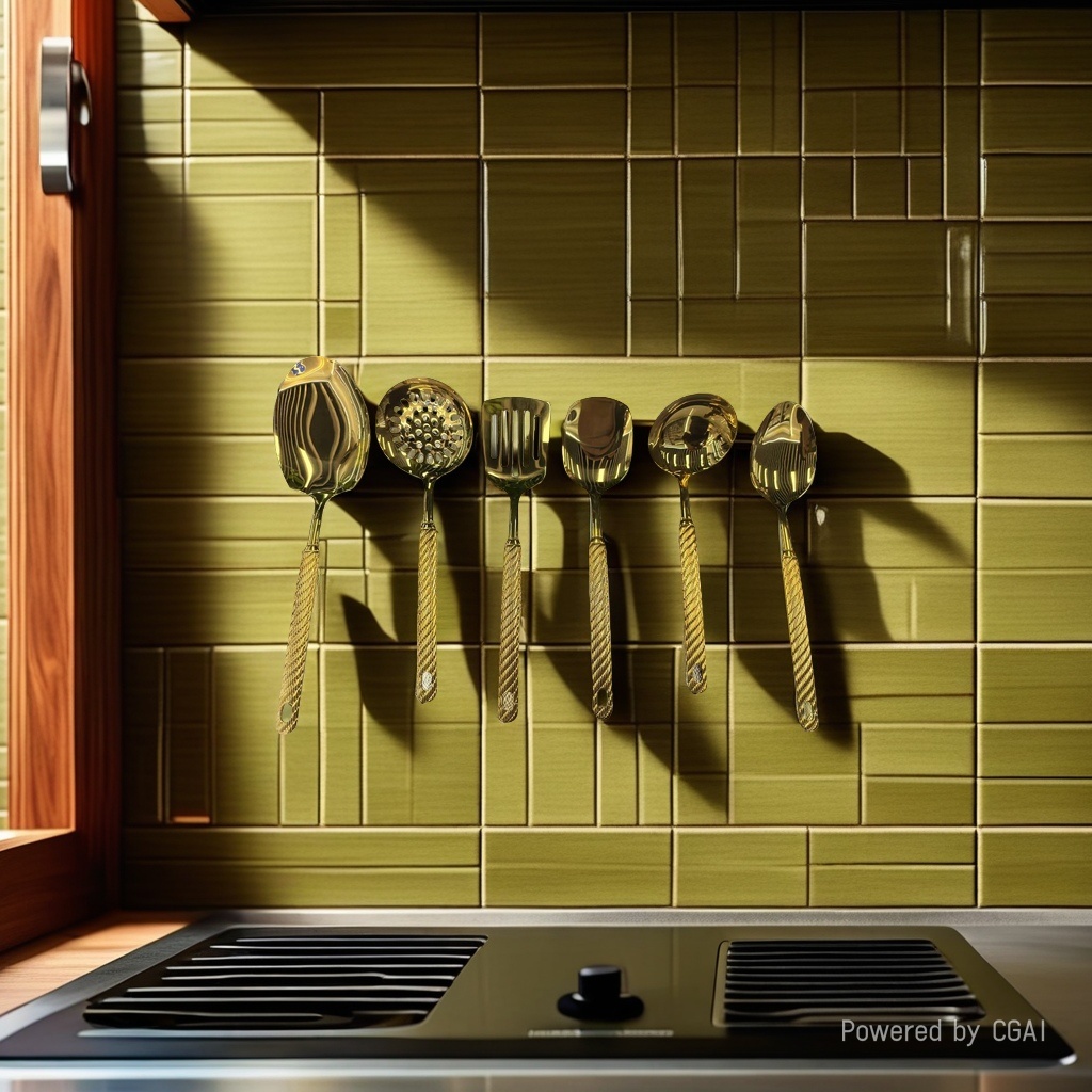 A 10-piece golden colorful stainless steel kitchenware set with enamel pot Application Scenario