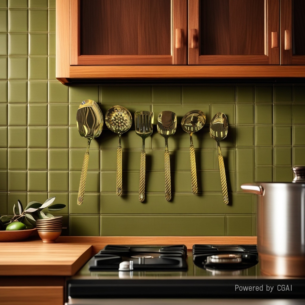 A 10-piece golden colorful stainless steel kitchenware set with enamel pot Specification image