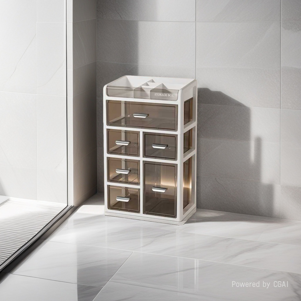 简约网红大容量化妆品收纳盒 家用桌面防尘梳妆台口红护肤品整理盒