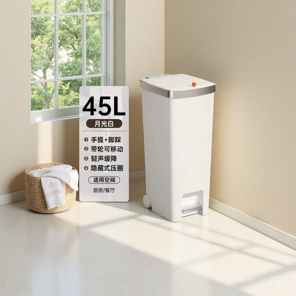超大号智能踏板垃圾桶夹缝设计家用收纳神器