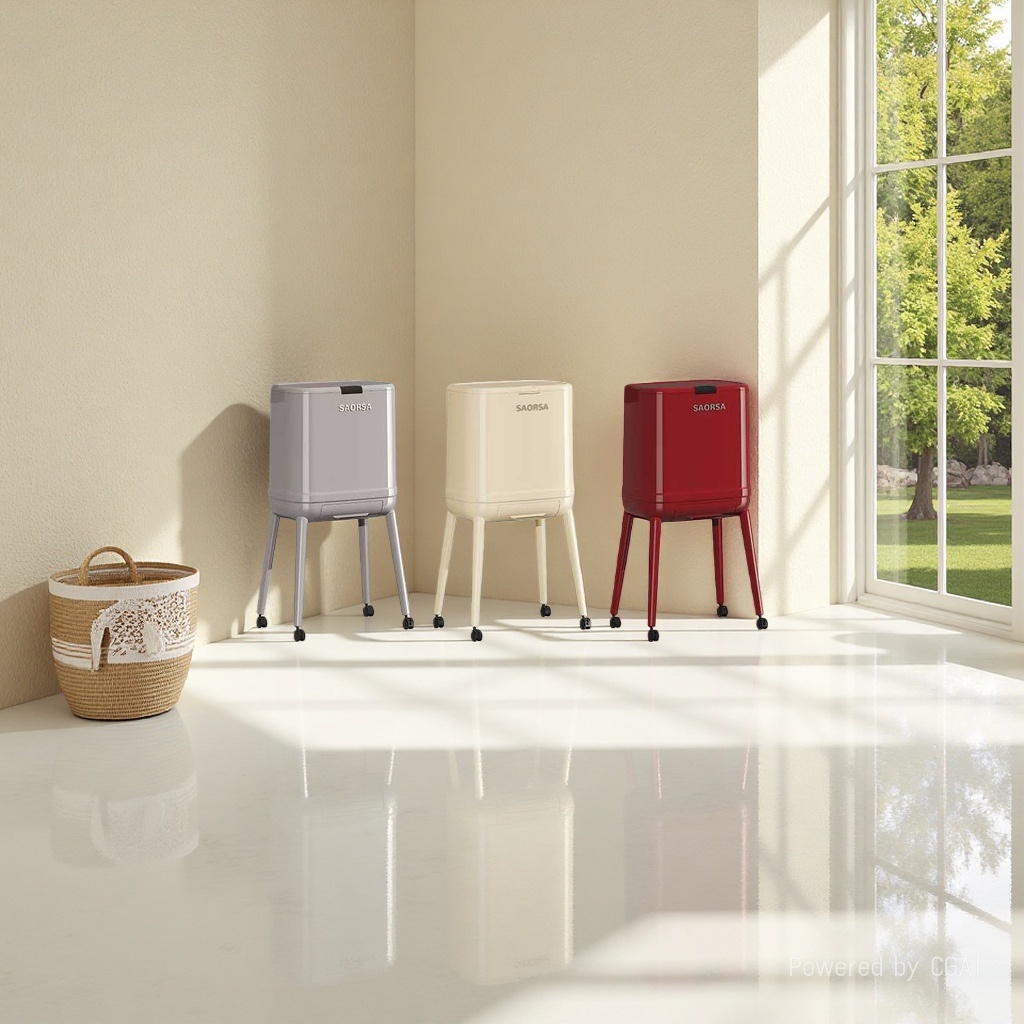 带轮厨房垃圾桶家用2025新款专用免弯腰高款可移动带盖大号大容量