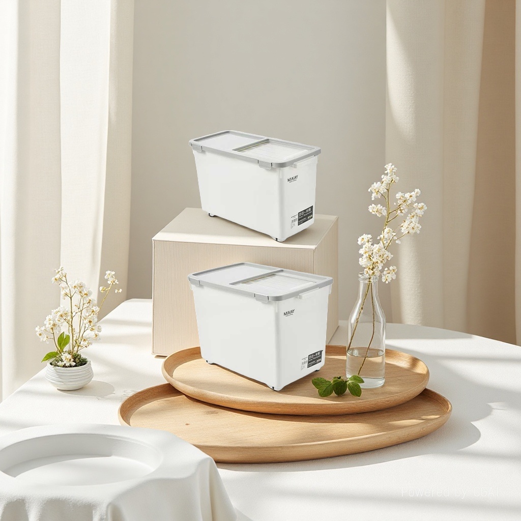 厨房带轮收纳桶储米储物食品蔬果杂粮面粉收纳箱米桶猫粮收纳盒