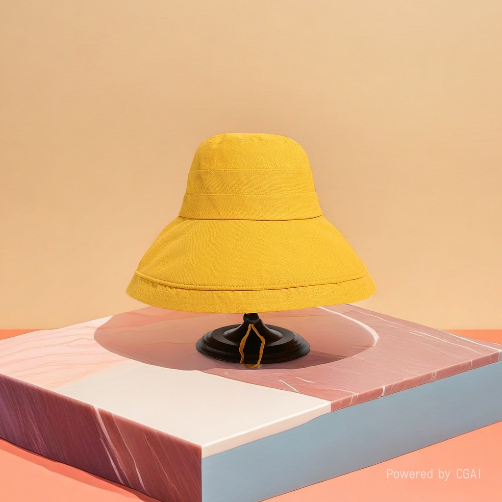 Yellow camouflage fisherman's hat, solar electric fan hat, all-in-one hat lamp, sun protection, breathable outdoor hat details Picture