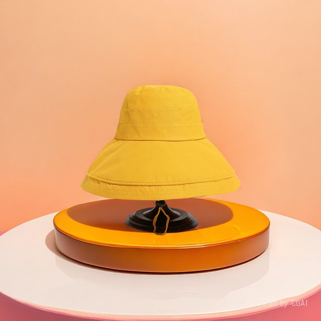 黄色迷彩渔夫帽太阳能电风扇帽子一体帽灯防晒透气户外帽子