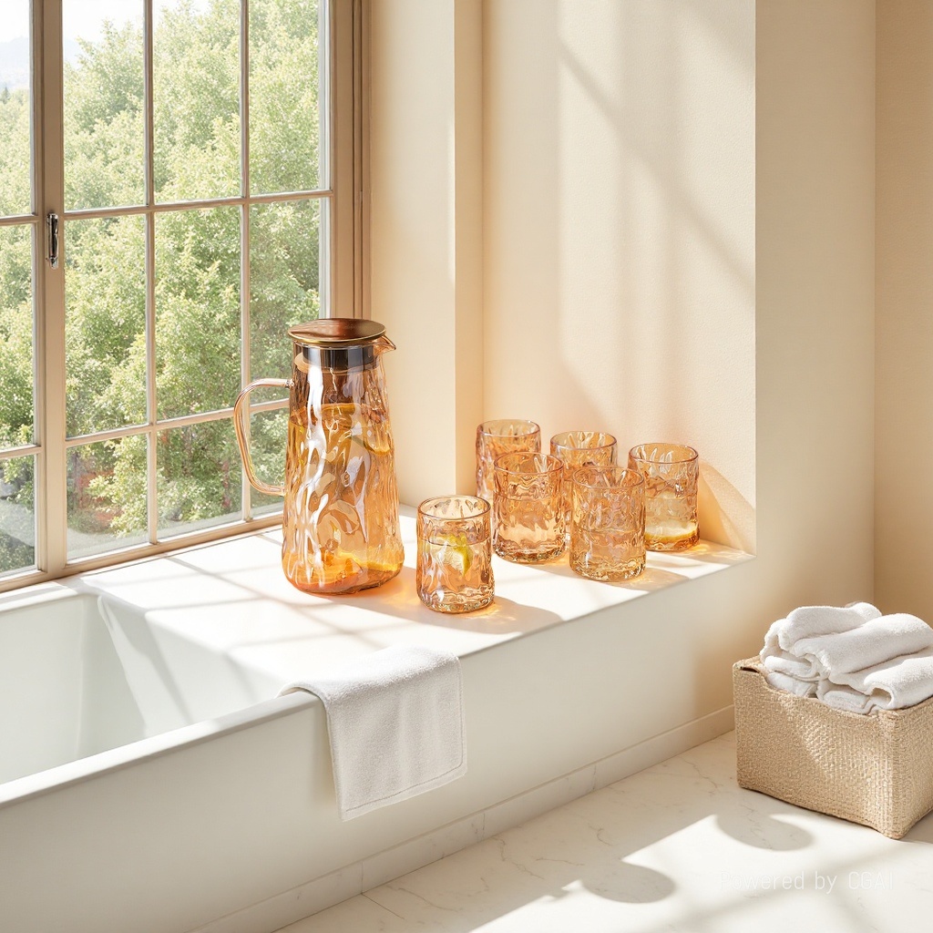 琥珀色玻璃冷水壶热饮壶凉水壶纯净水水桶