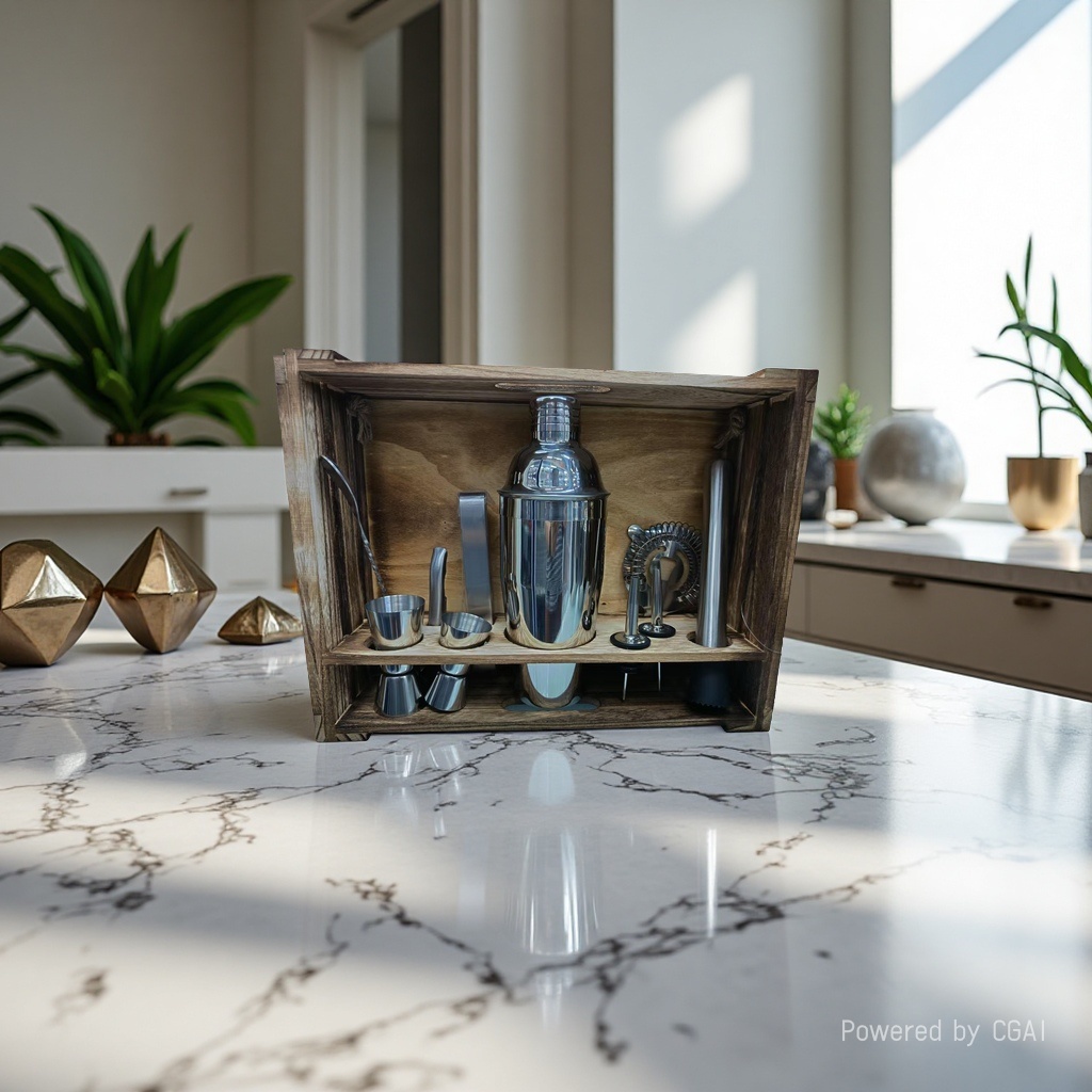 High-end wooden box cocktail gift box, exquisite wooden packaging gift box details Picture
