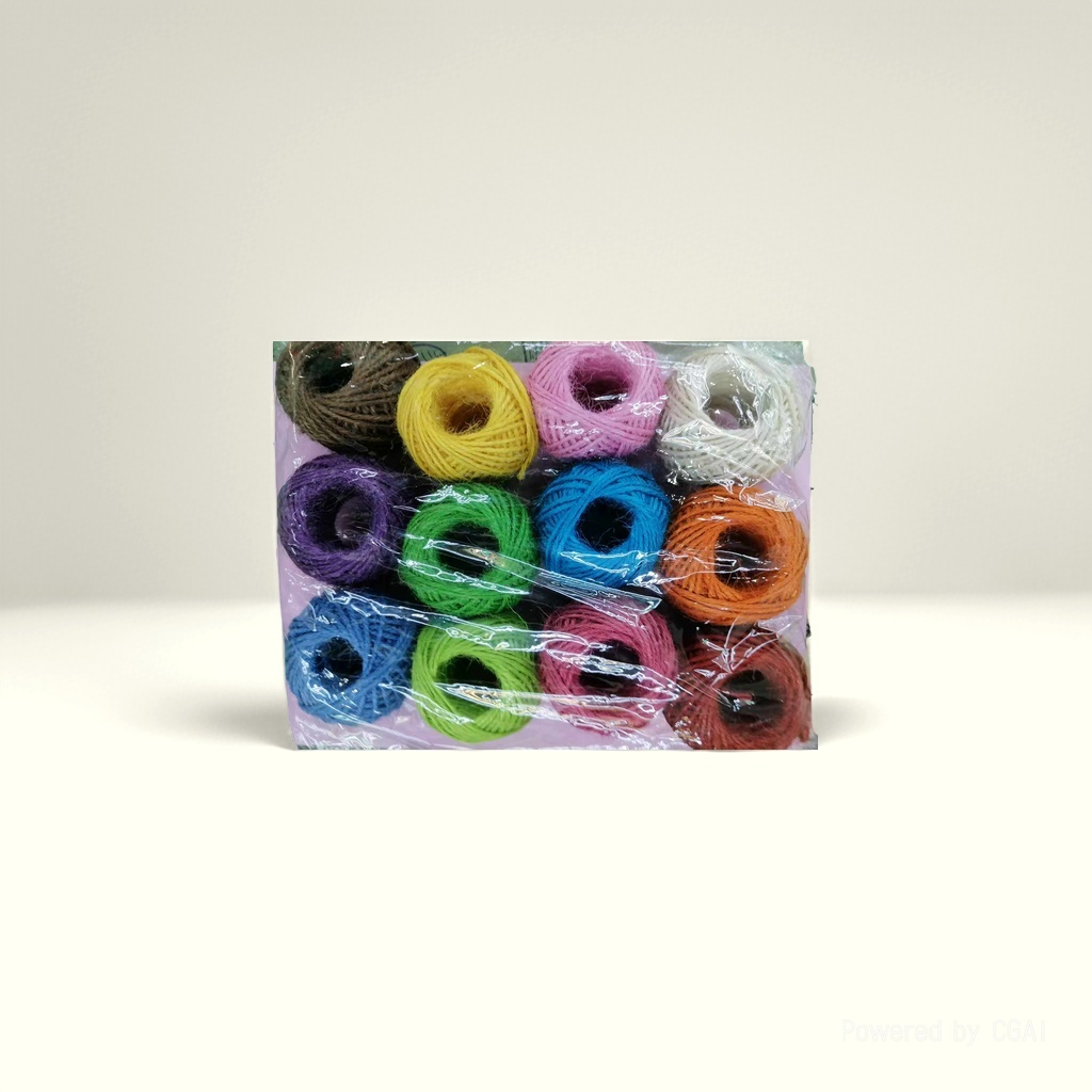 彩色毛线团高强涤纶线2股蜡线毛线线类250g