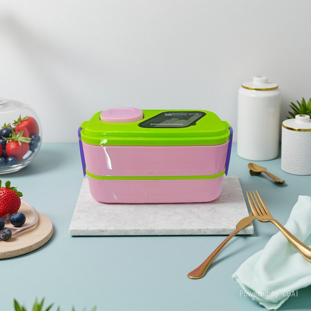 Double-layer/double-compartment insulated, leak-proof and sealed 304 stainless steel lunch box Specification image