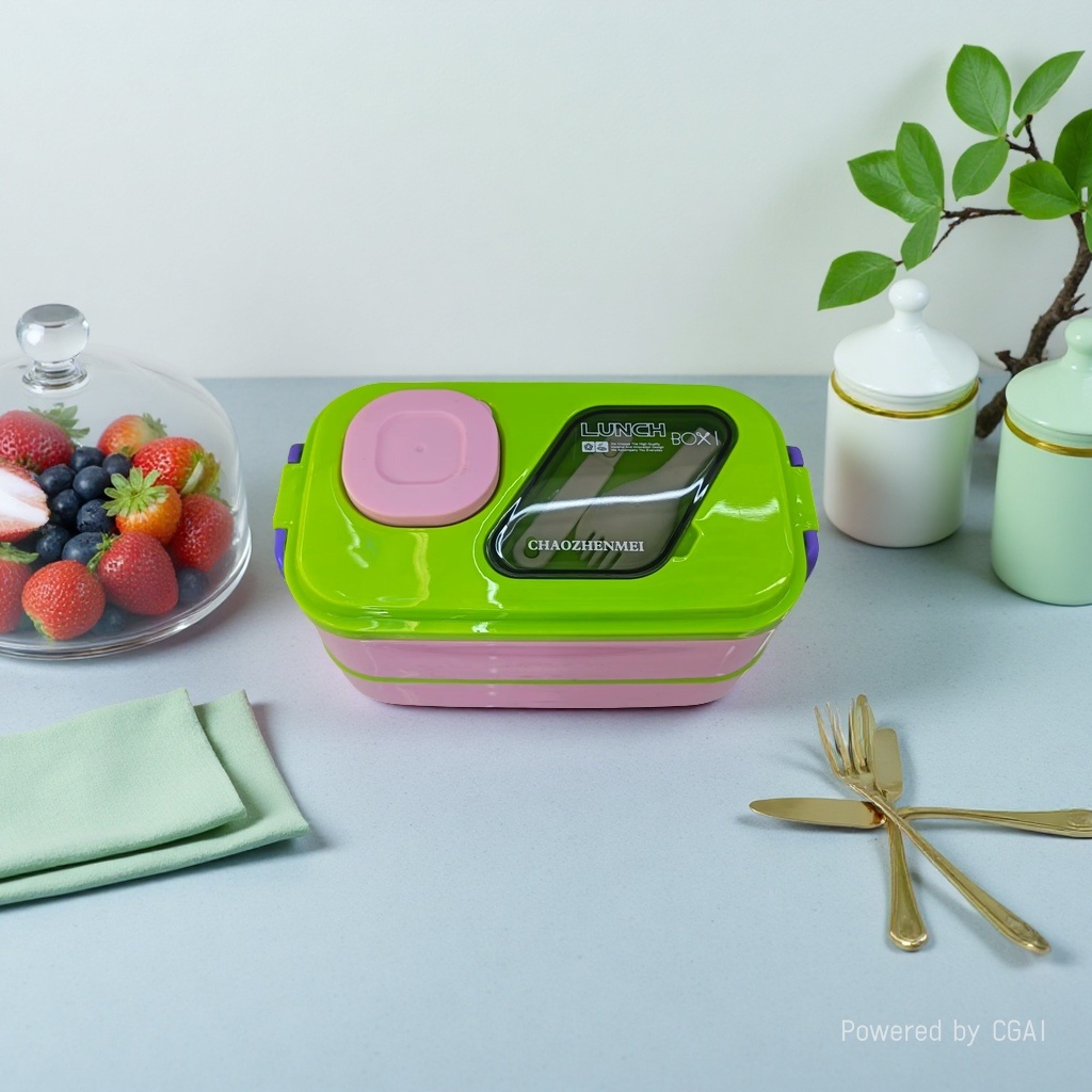 Double-layer/double-compartment insulated, leak-proof and sealed 304 stainless steel lunch box