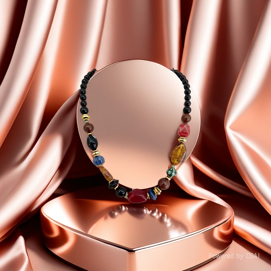 项链/珍珠/天然石项链/珍珠链条女款拼接气质/珍珠项链产品图