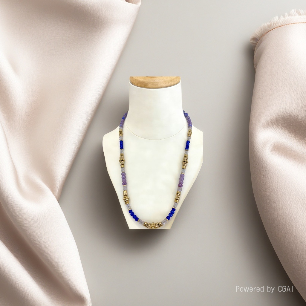 项链/珍珠/天然石项链/珍珠链条女款拼接气质/珍珠项链细节图