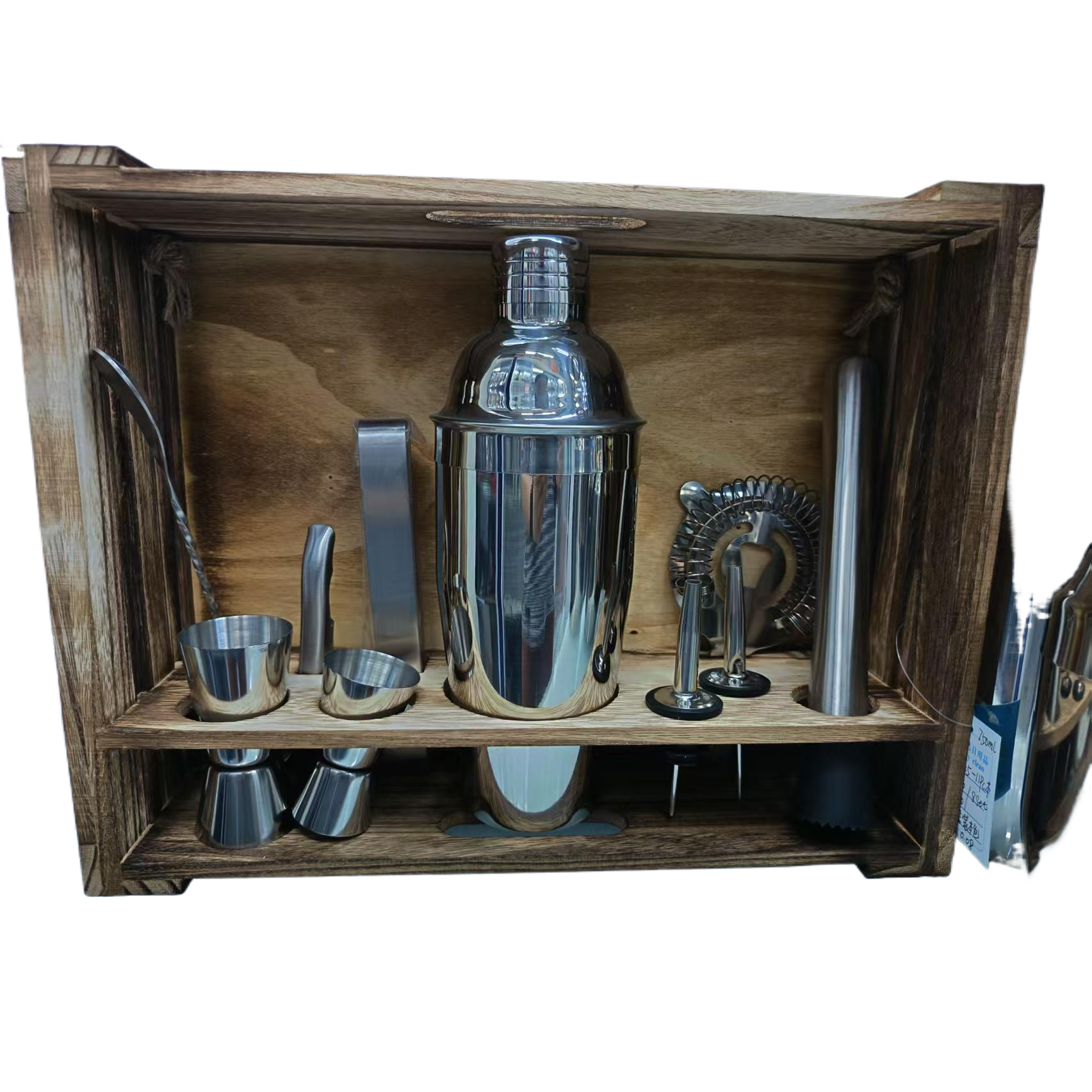High-end wooden box cocktail gift box, exquisite wooden packaging gift box Item Picture