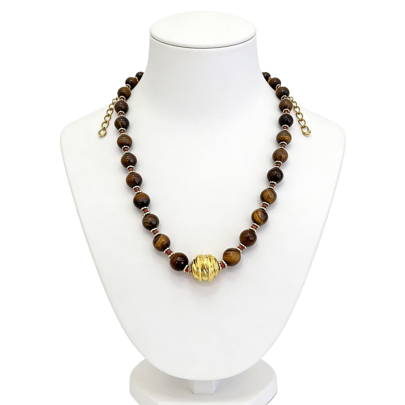 项链/珍珠/天然石项链/珍珠链条女款拼接气质/珍珠项链白底实物图