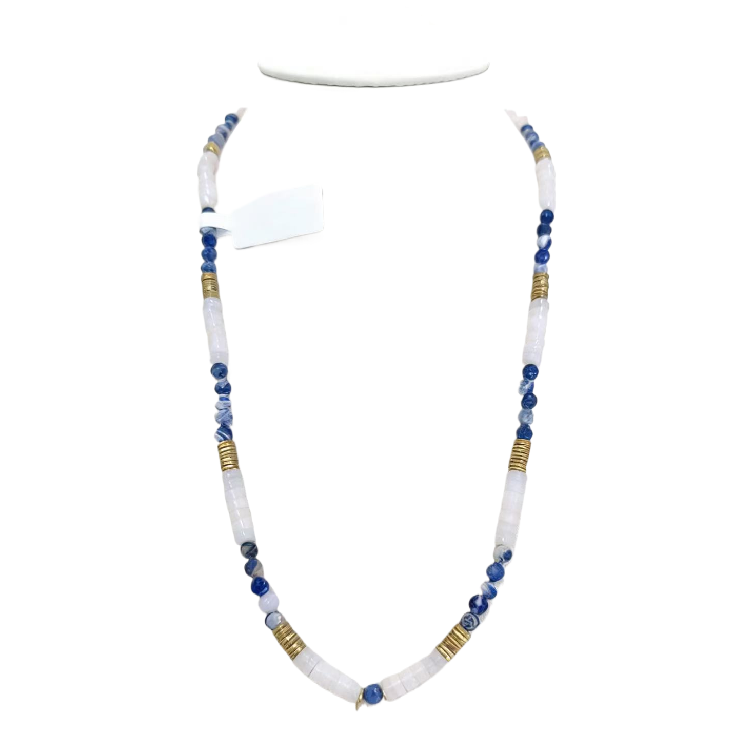 项链/珍珠/天然石项链/珍珠链条女款拼接气质/珍珠项链白底实物图